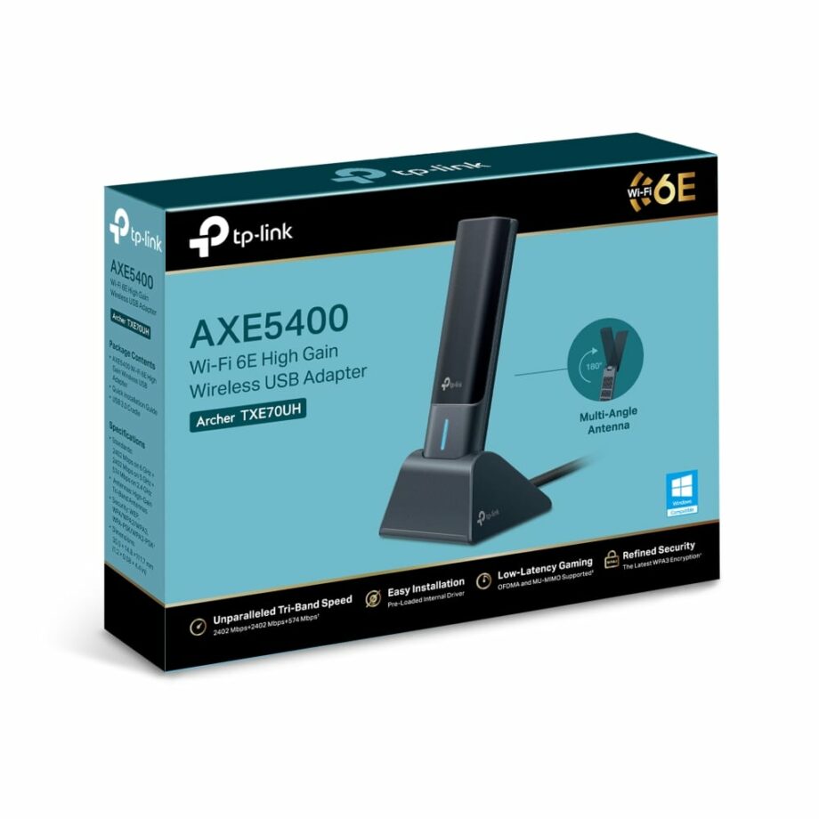 TP-Link AXE5400 Wi-Fi 6E High Gain Wireless USB Adapter (Archer TXE70UH)