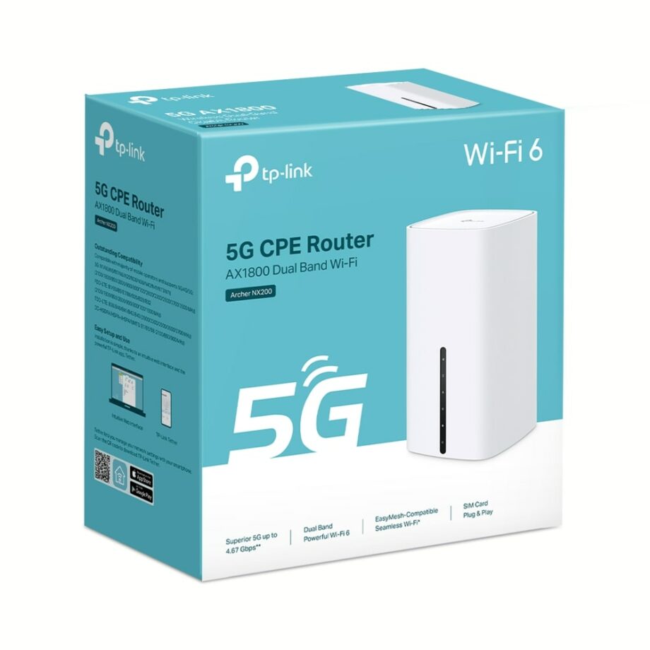 TP-Link 5G AX1800 Wireless Dual-Band Gigabit Router (Archer NX200)