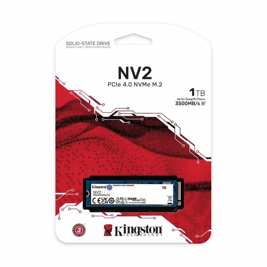 Kingston NV2 1TB M.2 2280 PCIe 4 Gen Up to 3500 MB/s NVMe SSD