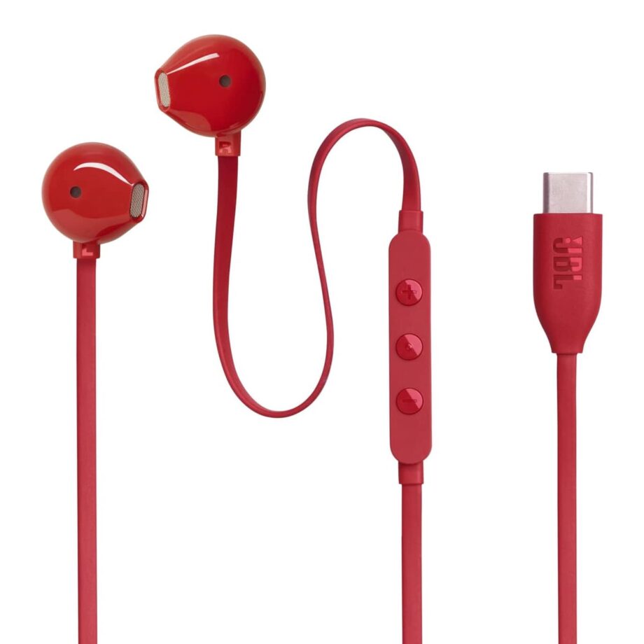 JBL Tune 305C Type C Wired Hi-Res In-Ear Earbuds with Mic - Red