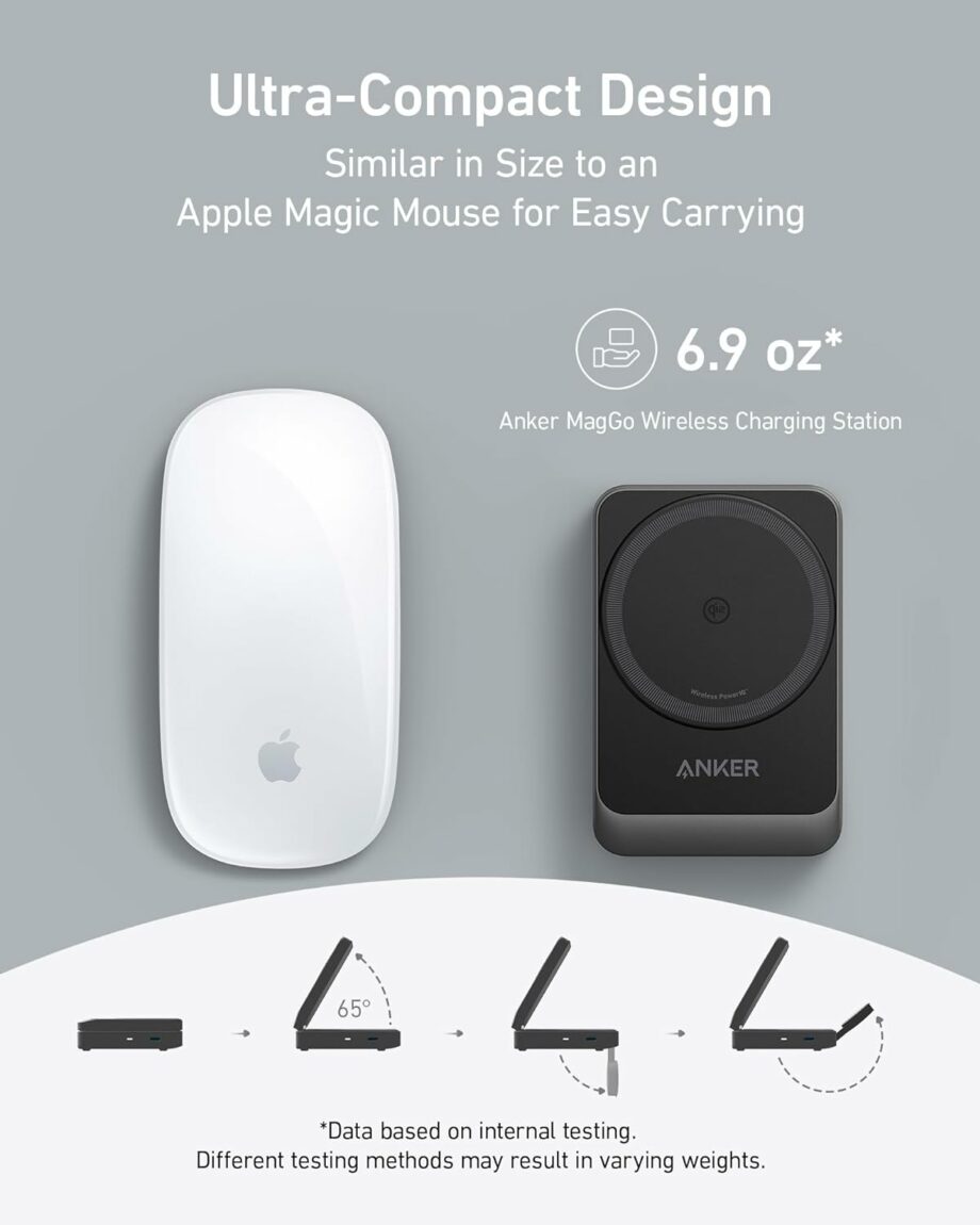 Anker MagGo 3-in-1 Qi2 Certified 15W MagSafe Charging Station with 40W USB-C Charger - Black