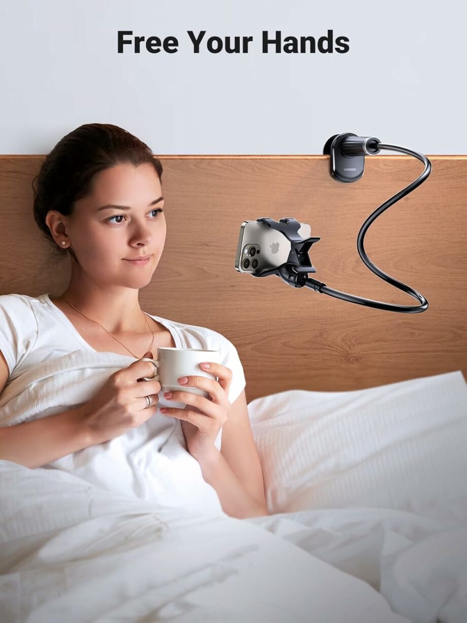 UGREEN Gooseneck Clip 90cm Flexible Lazy Long Arm Phone Holder  - Black