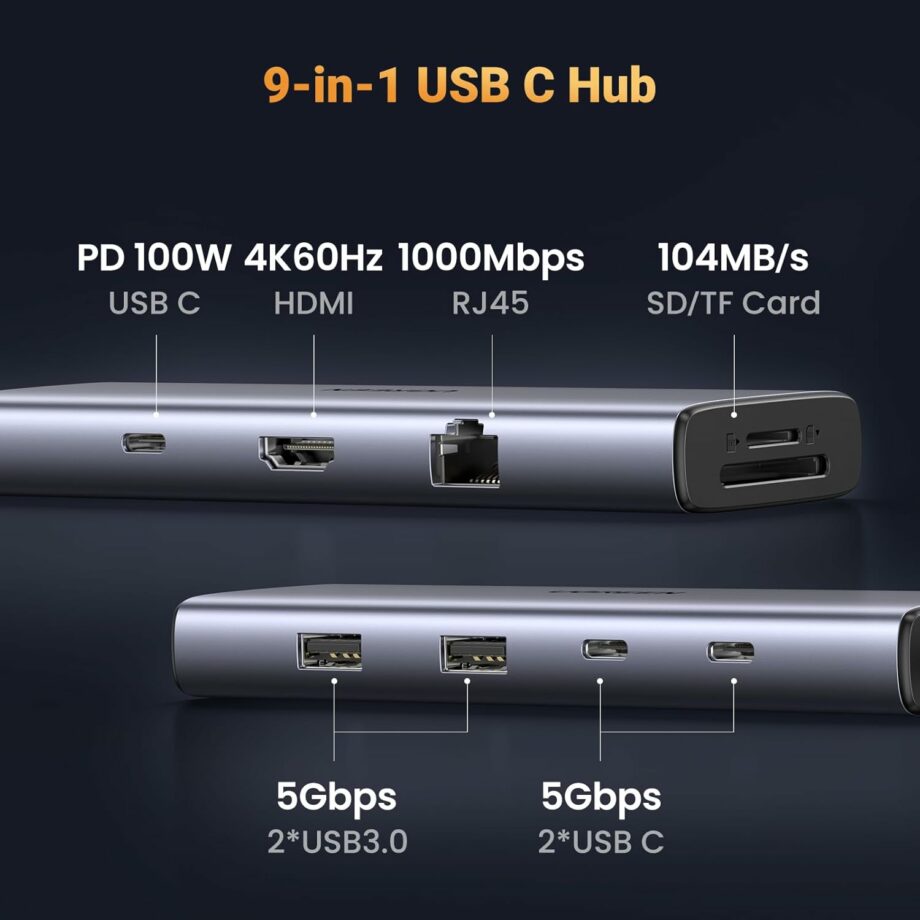 UGREEN Revodok 9 in 1 4K@60Hz HDMI USB C Hub