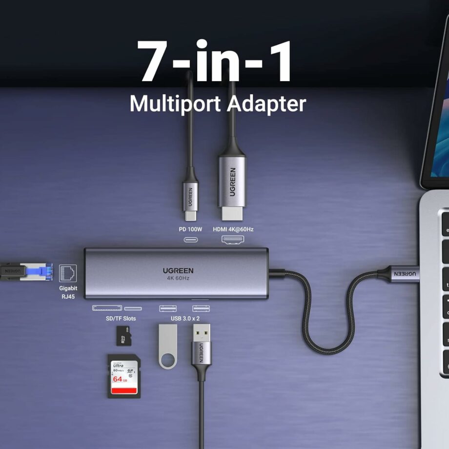 UGREEN Revodok 7 in 1 USB C Hub