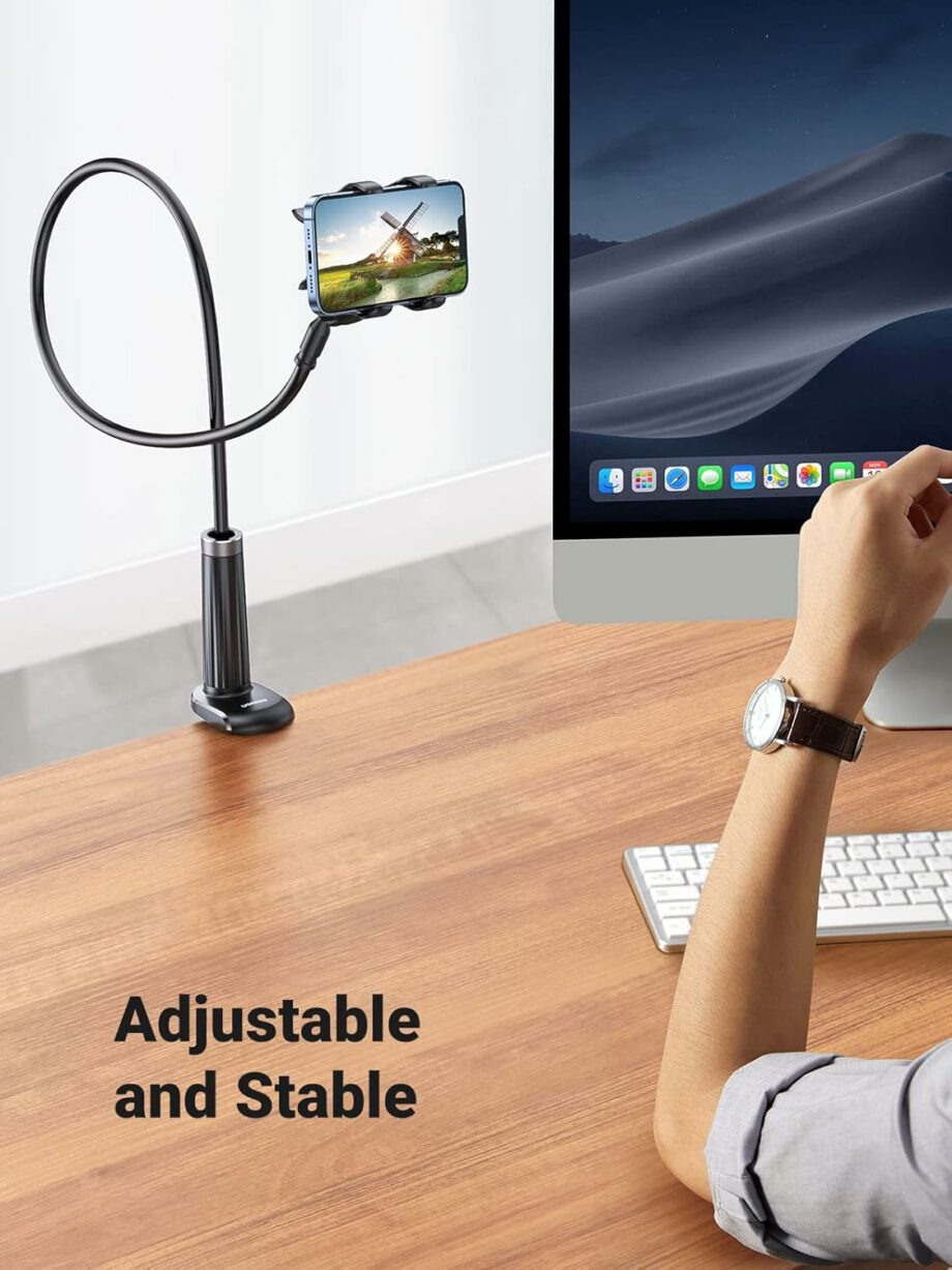 UGREEN Gooseneck Clip 90cm Flexible Lazy Long Arm Phone Holder  - Black