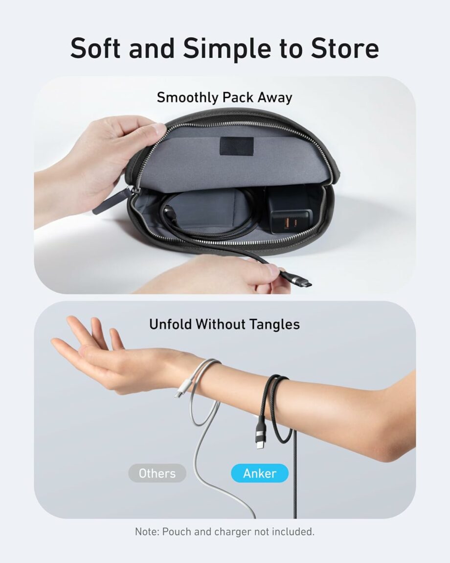 Anker Nano 240W Braided  USB C to USB C Cable 0.9M - Black