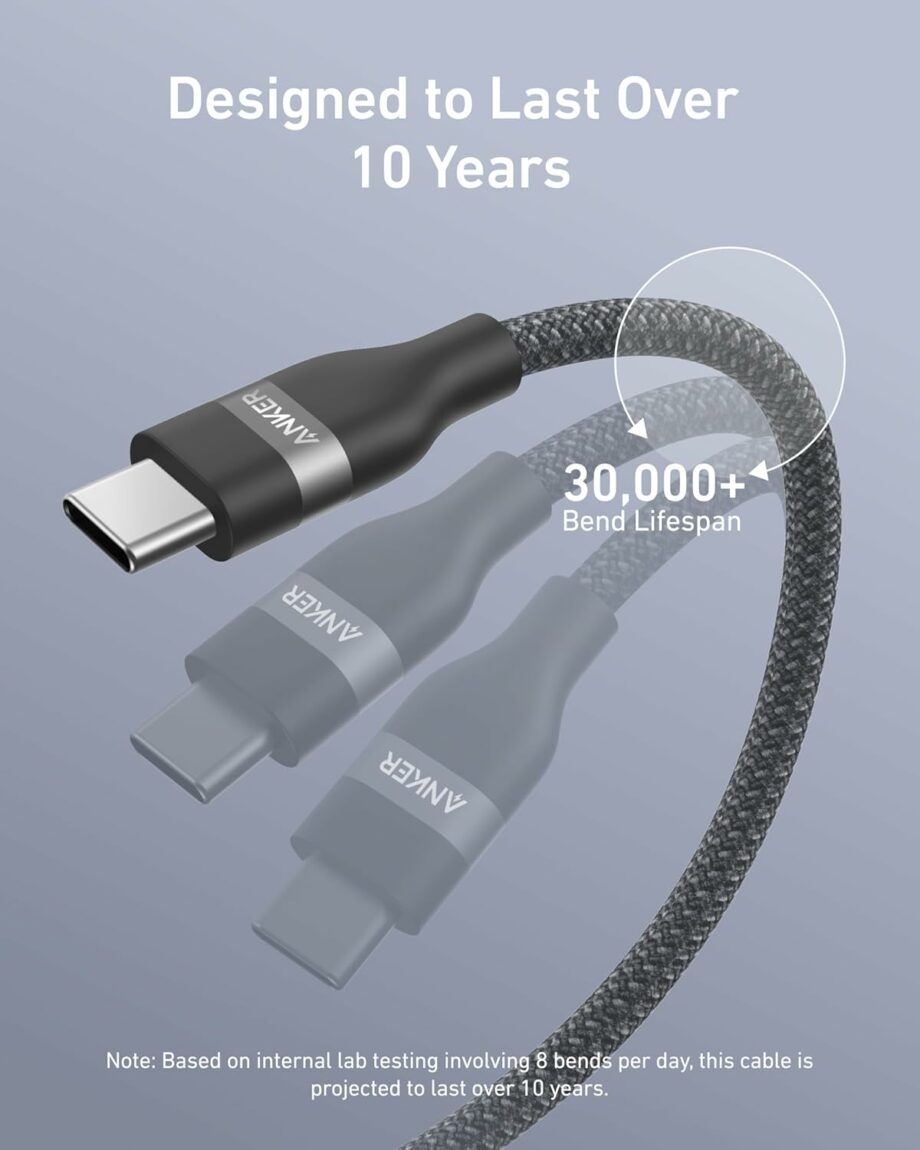 Anker Nano 240W Braided  USB C to USB C Cable 0.9M - Black
