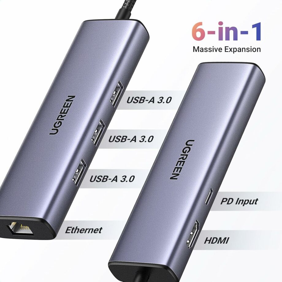 UGREEN Revodok 6 in 1 USB C Hub