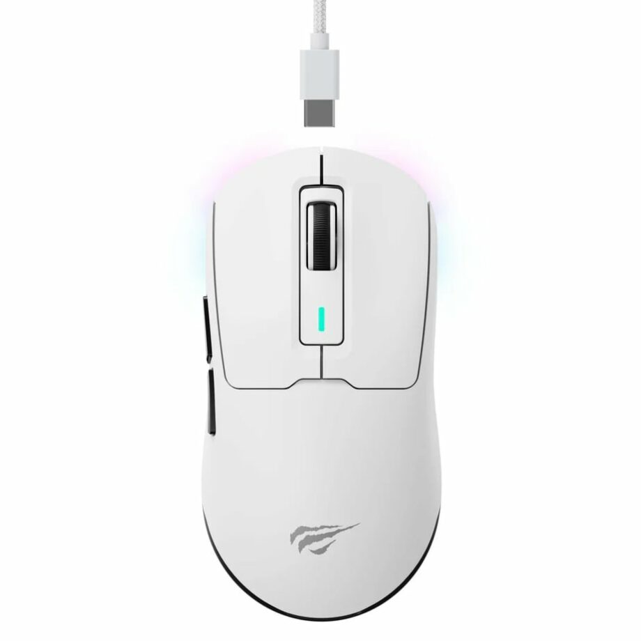 Havit MS969 Wireless 2.4Ghz and Bluetooth Rechargeable Gaming Mouse - White