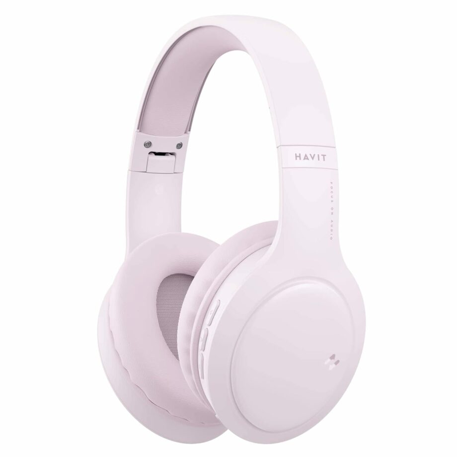 Havit H633 Over-Ear Foldable Wireless Bluetooth Headset - Pink