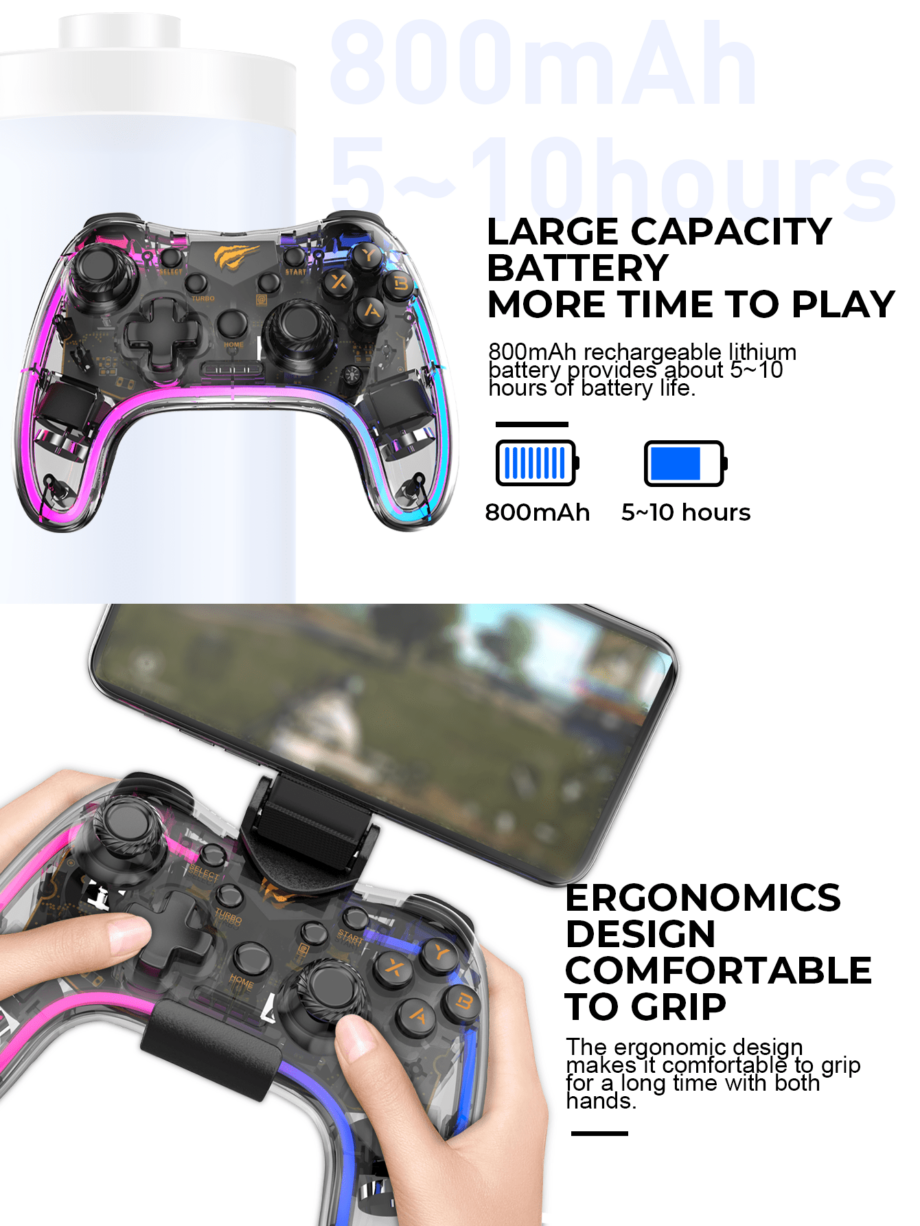 Havit G180BT High-Precision Wired RGB Game Pad