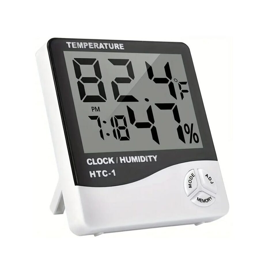 Large Digital Indoor/Outdoor Thermometer with Humidity Monitor, Clock, Alarm & Calendar