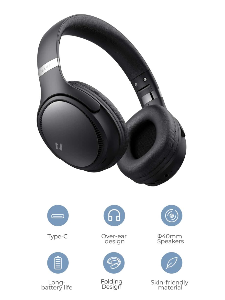 Havit H630 Over-Ear Foldable Wireless Bluetooth Headset - Black