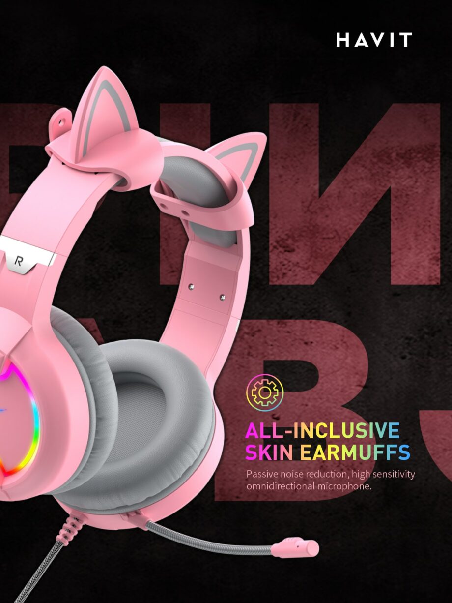 Havit H2233D Gaming Headset - Pink