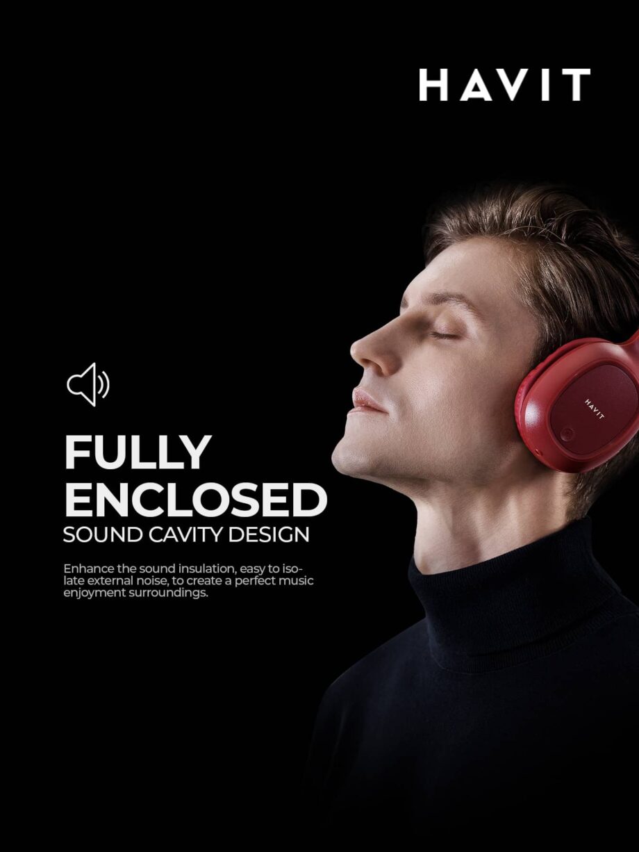 Havit H2590 Pro Over-Ear Wireless Bluetooth Headset - Red