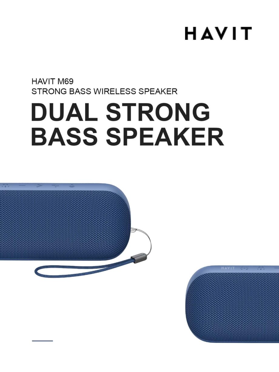 Havit M69 Dual Strong Bass IPX7 Waterproof Bluetooth Speaker - Black