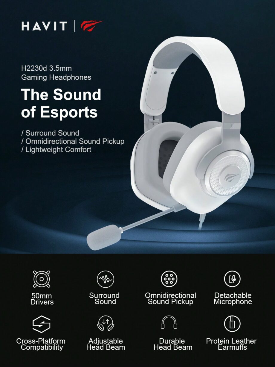 Havit H2230D Multi-Platform Wired Gaming Headset - Black