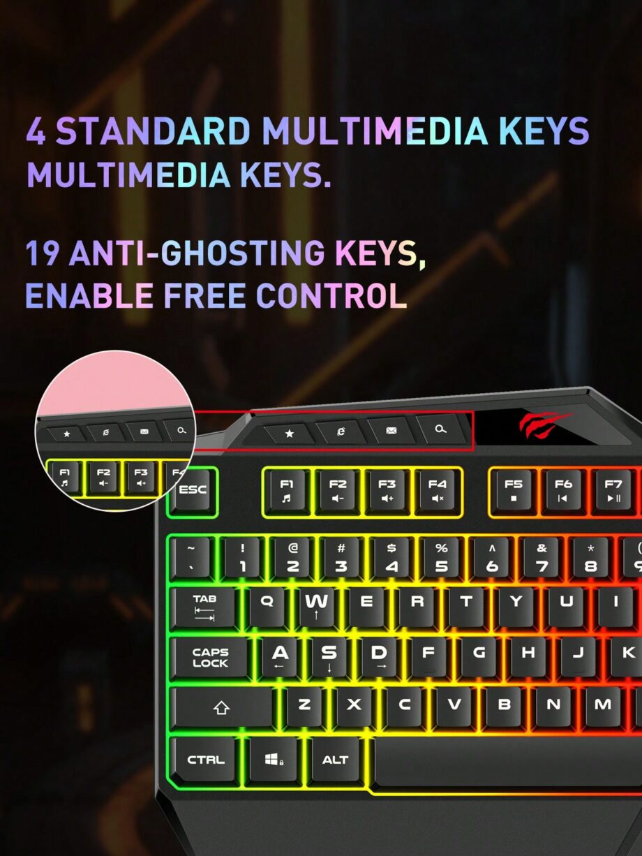 Havit KB488L Multi-Function Backlit Gaming keyboard