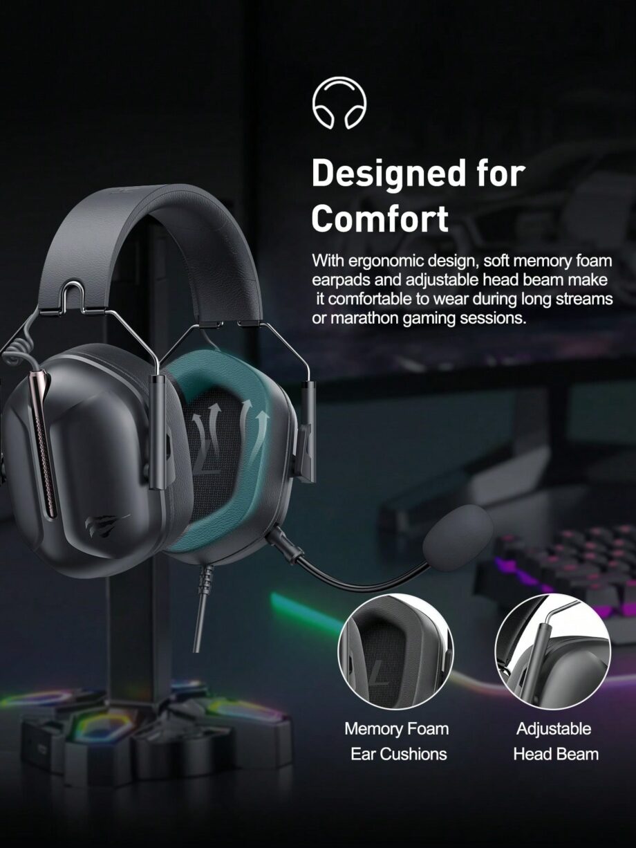 Havit H2033D Multi-Platform Wired Gaming Headset - Black
