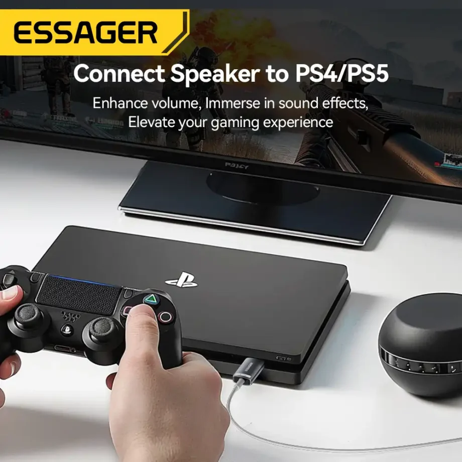 Essager USB-A to Single 3.5mm Audio Sound Card Adapter