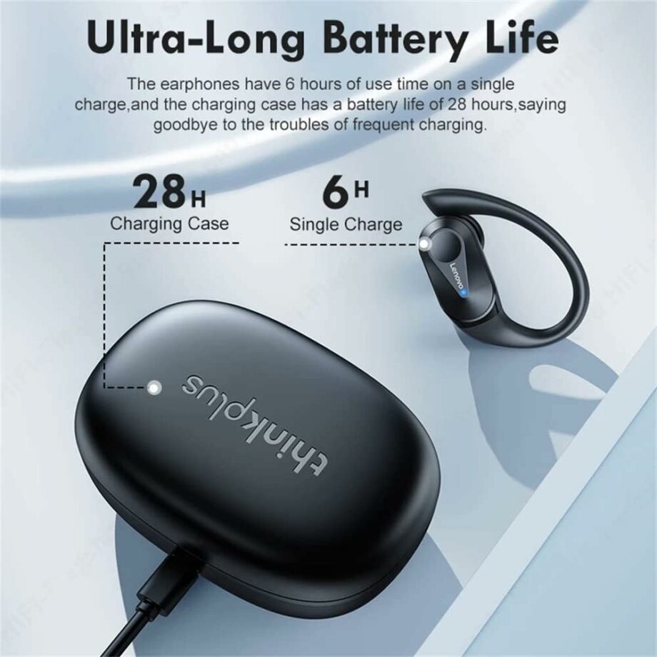 Lenovo LP75 True Wireless Bluetooth Sport Earbuds - Black