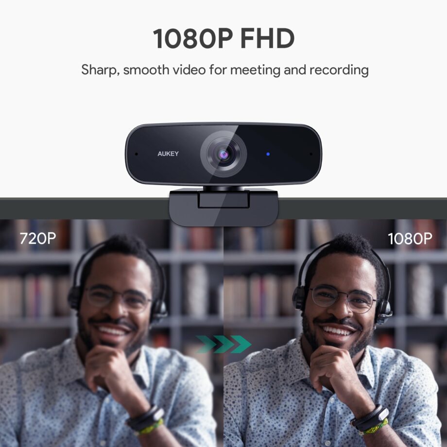 Aukey Full HD 1080p Streaming Webcam with Dual Stereo Microphones