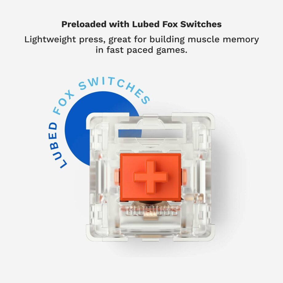 Glorious Gaming GMMK 2-65 Percent Keyboard Included Double Shot Keycaps & Linear Switches - White