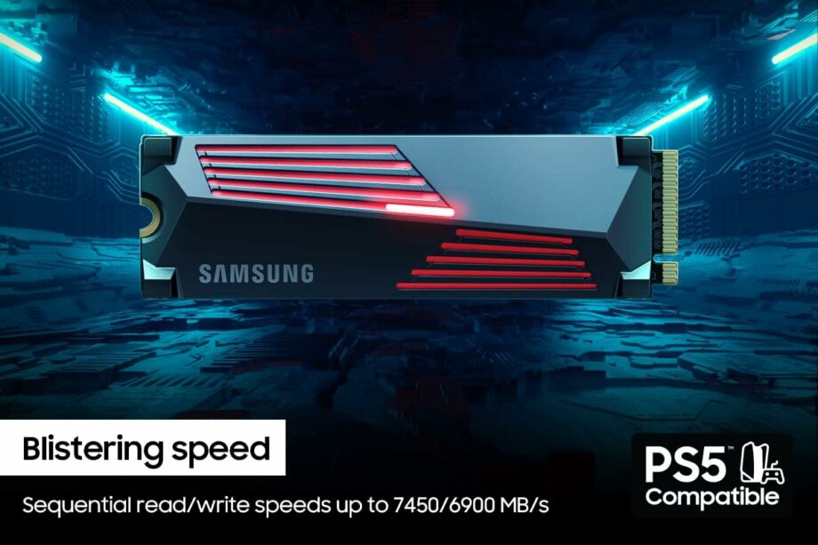 Samsung 990 Pro 4TB with Heatsink PCIe Gen 4 NVMe M.2 Internal SSD