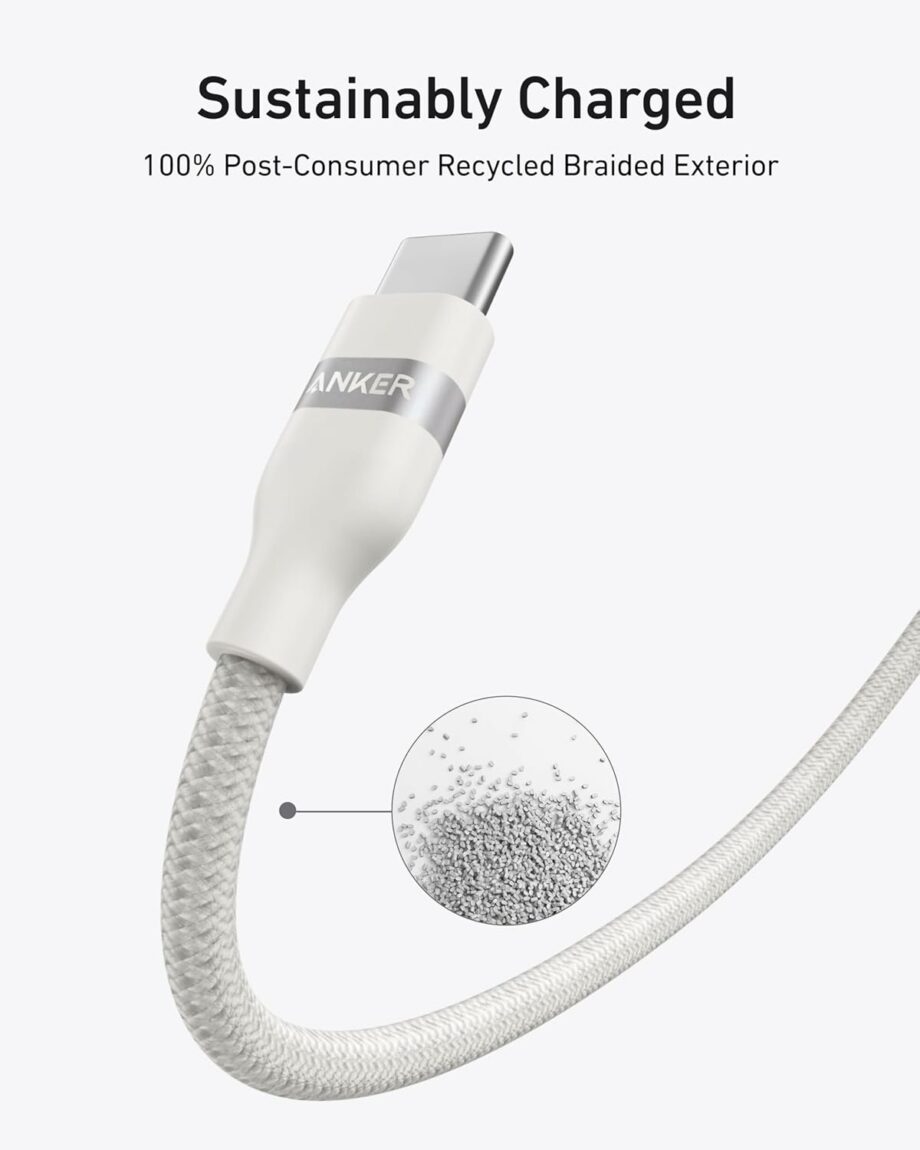 Anker Nano 240W Braided  USB C to USB C Cable 0.9M - White