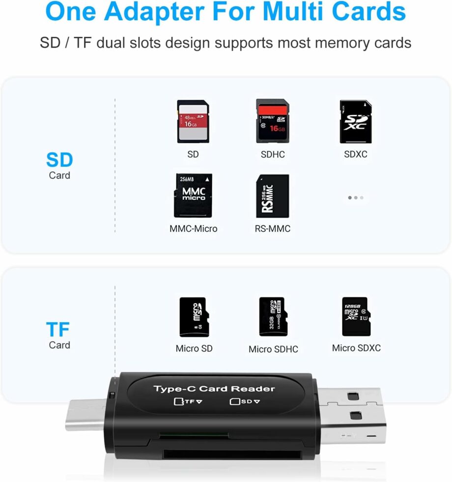 High Quality 2 in 1 USB A & USB C SD Card Reader (Coming Soon)