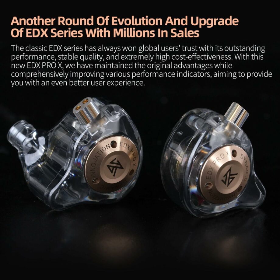 KZ EDX PRO X Dynamic Circle Wired IEM Earbuds - Transparent with Mic