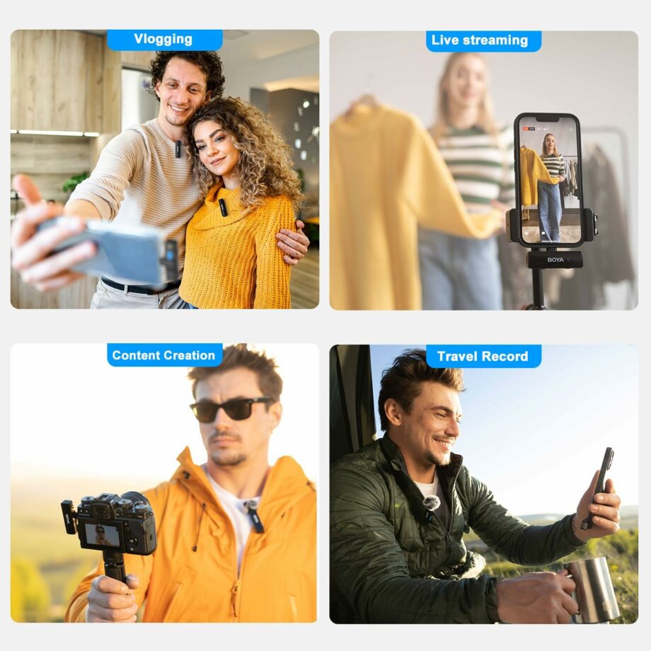 Boya BOYALINK A2 Wireless All-in-One Dual Mic System for iPhone, Android and Cameras
