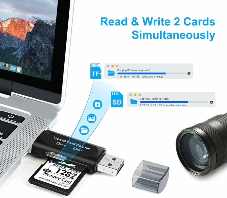 High Quality 2 in 1 USB A & USB C SD Card Reader (Coming Soon)