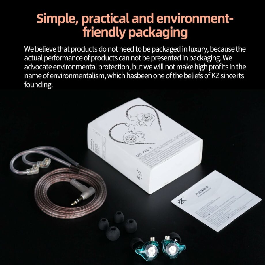KZ EDX PRO X Dynamic Circle Wired IEM Earbuds - Transparent with Mic