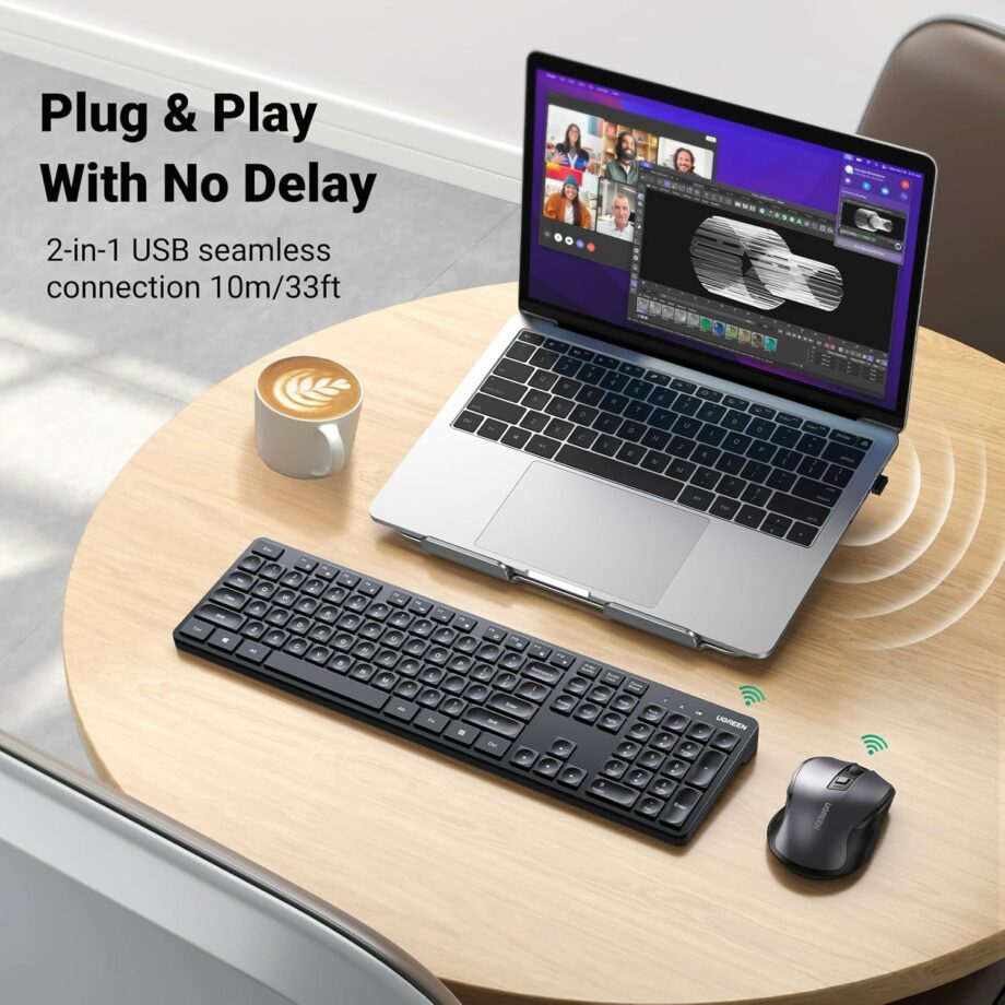 UGREEN Wireless 2.4Ghz Keyboard and Mouse Combo - Arabic Layout