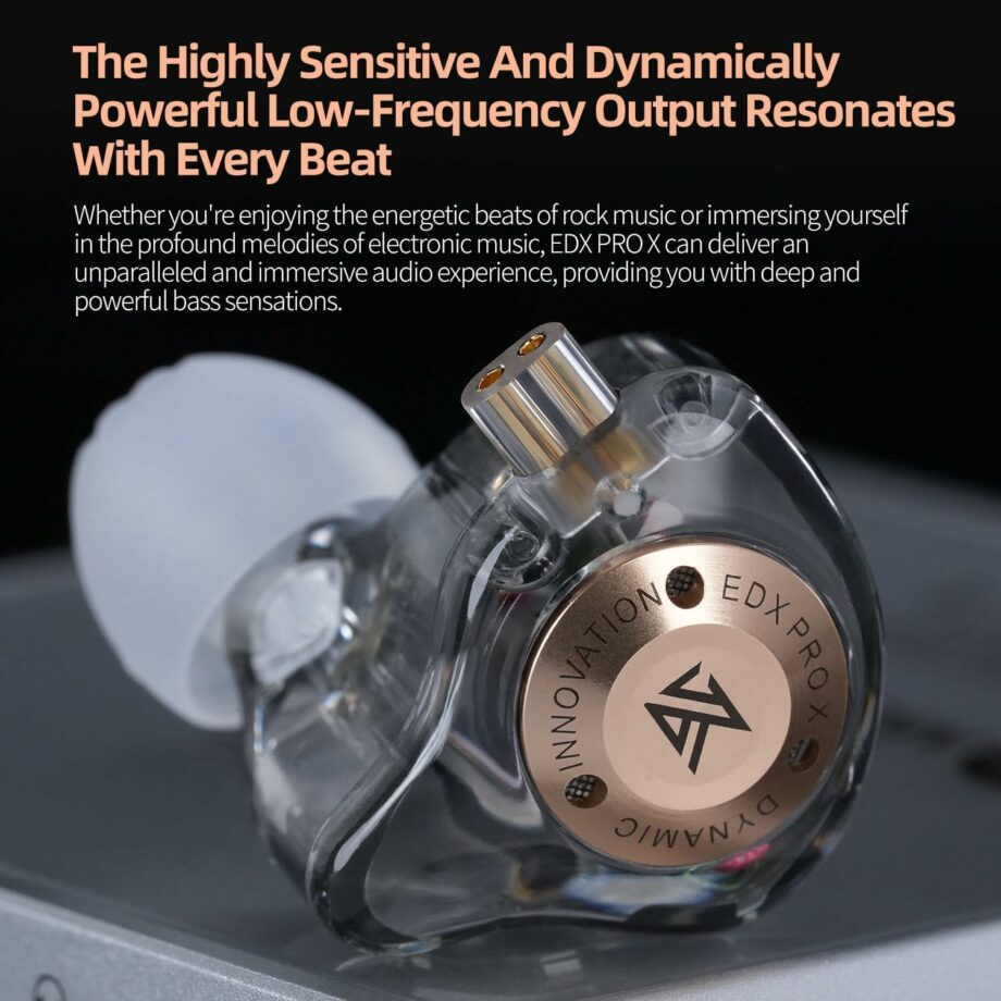 KZ EDX PRO X Dynamic Circle Wired IEM Earbuds - Transparent with Mic