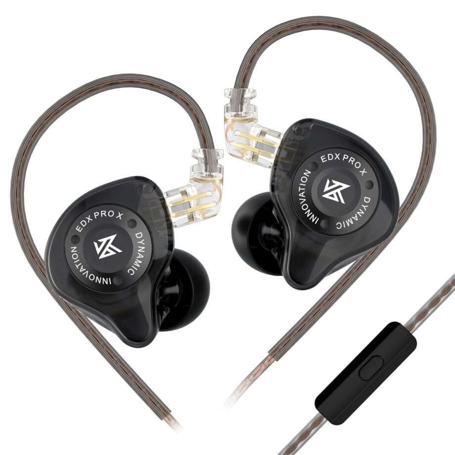 KZ EDX PRO X Dynamic Circle Wired IEM Earbuds - Black with Mic