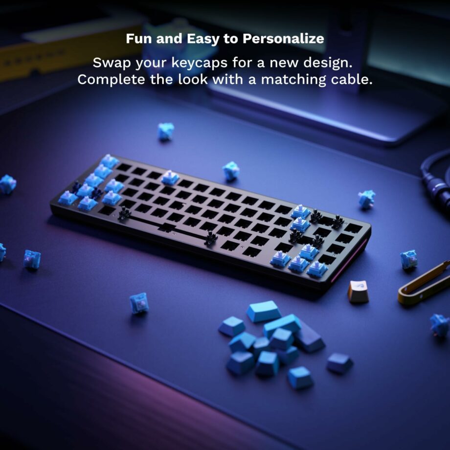 Glorious Gaming GMMK 2-65 Percent Keyboard Included Double Shot Keycaps & Linear Switches - Black