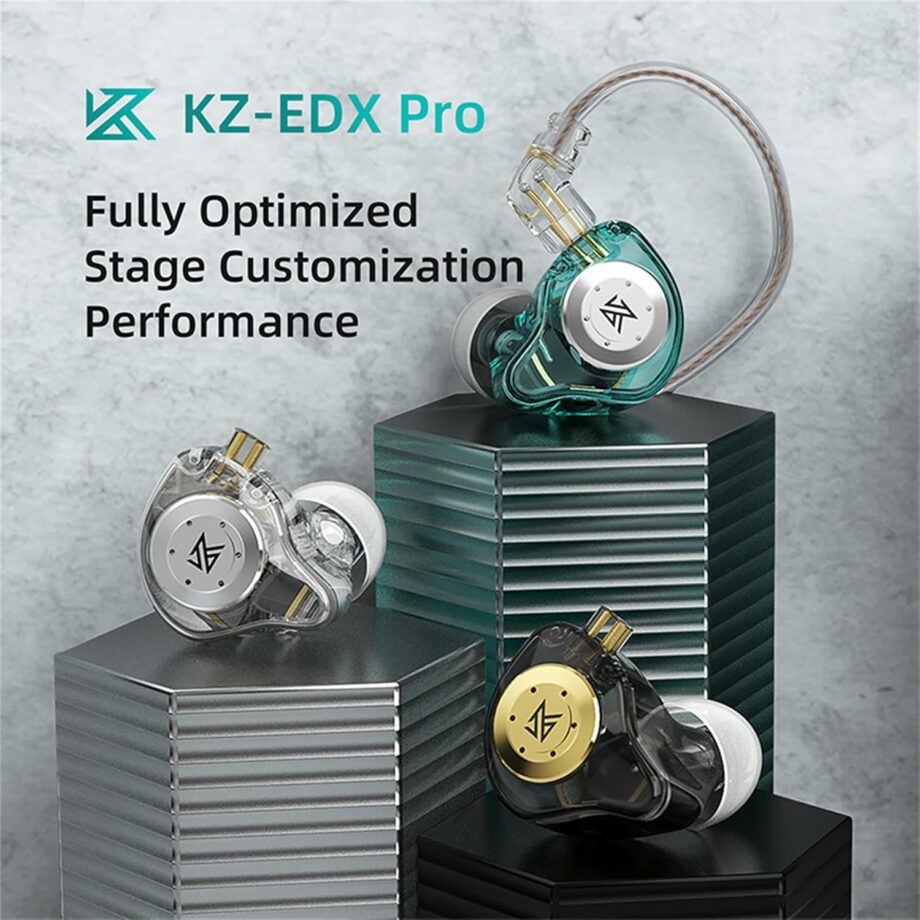 KZ EDX PRO Dynamic Circle Wired IEM Earbuds - Cyan No Mic