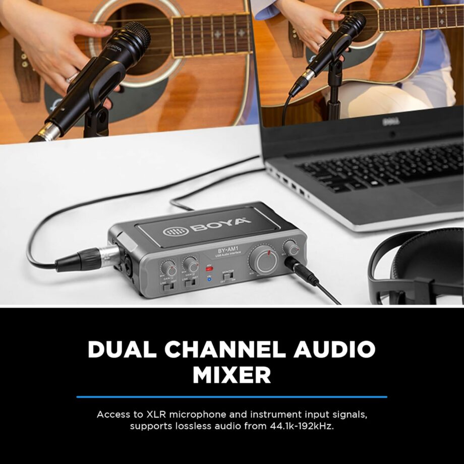 Boya BY-AM1 Dual Channel 44.1k-192kHz High-Fidelity Audio Interface