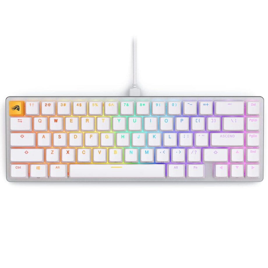 Glorious Gaming GMMK 2-65 Percent Keyboard Included Double Shot Keycaps & Linear Switches - White