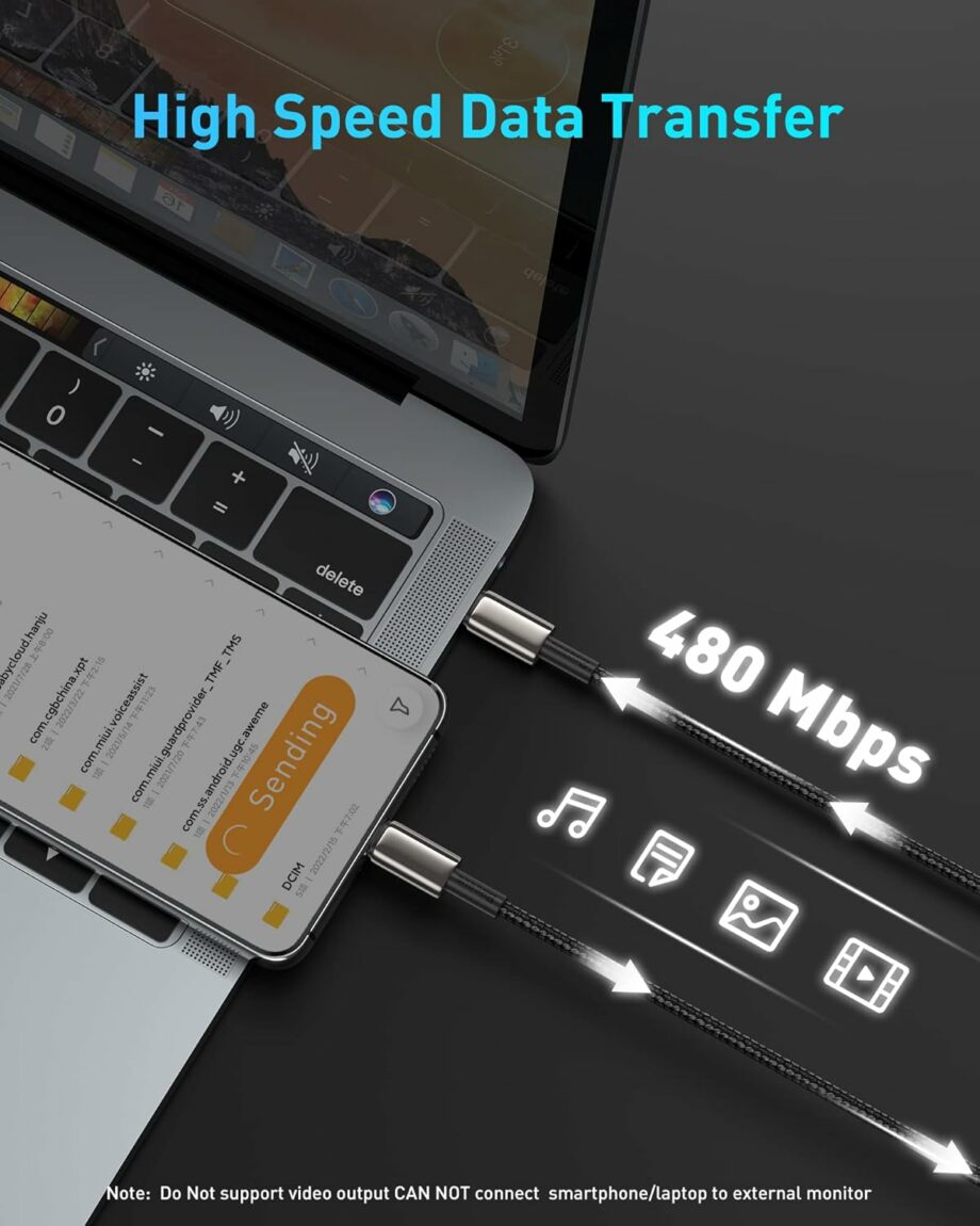 Baseus 100W Braided USB C to USB C Cable - 1M