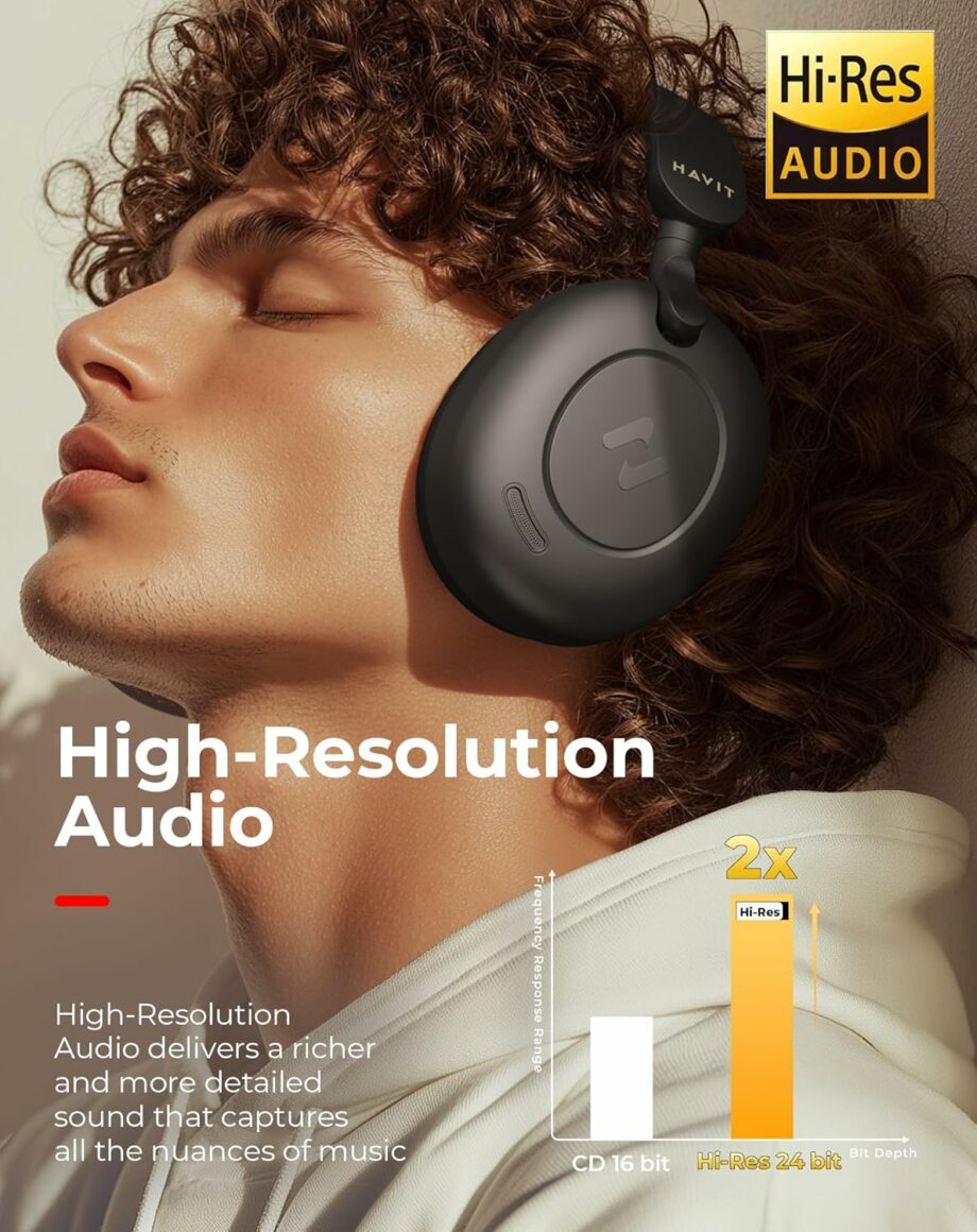 Havit H655 Wireless Active Noise Cancelling Headset - Black
