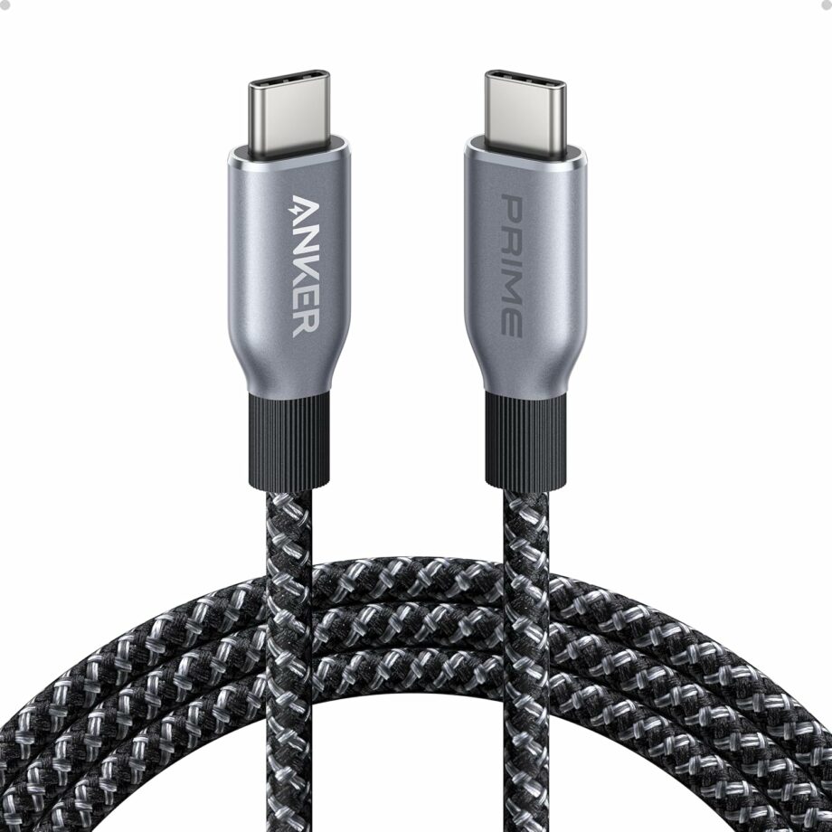 Anker Prime 240W Upcycled-Braided Nylon with 100-Year Bend Durability USB C to USB C Cable - 1.8M