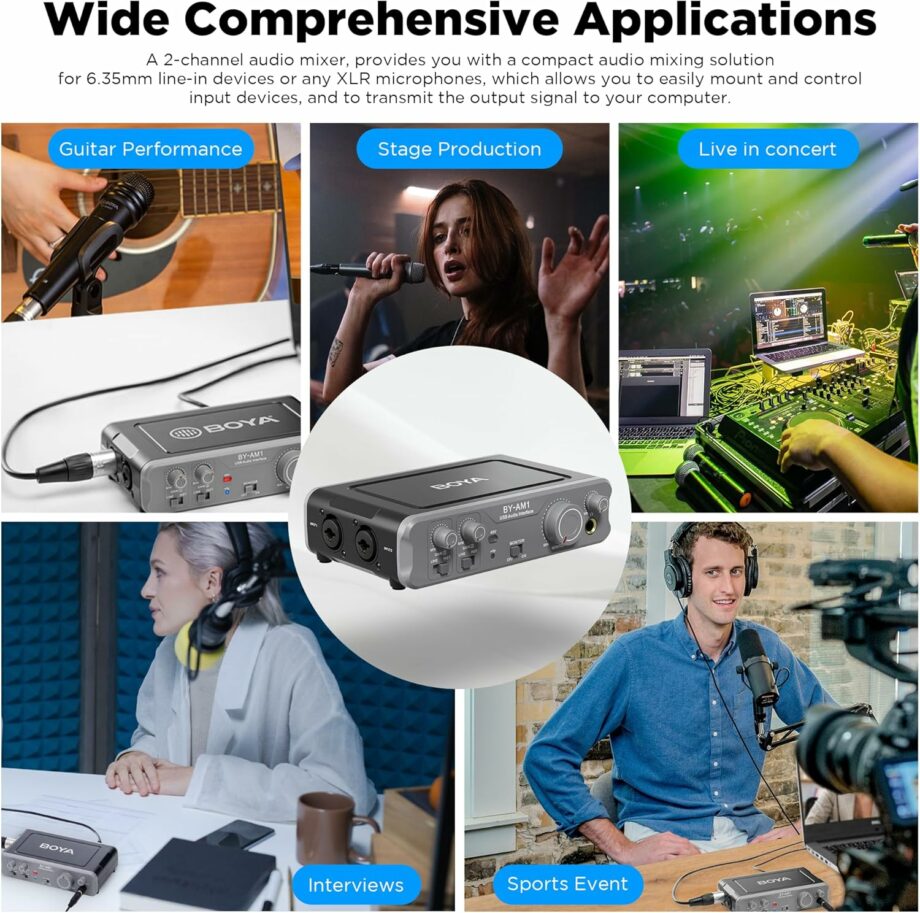 Boya BY-AM1 Dual Channel 44.1k-192kHz High-Fidelity Audio Interface