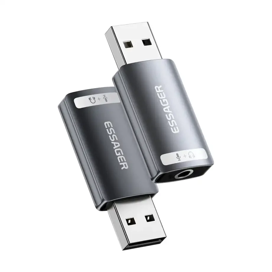 Essager USB-A to Single 3.5mm Audio Sound Card Adapter