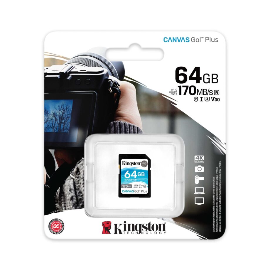 Kingston 64GB Canvas Go! Plus SD Memory Card - 170MB/s