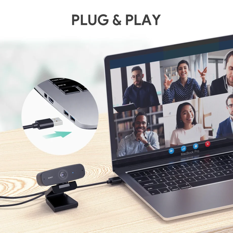Aukey Full HD 1080p Streaming Webcam with Dual Stereo Microphones