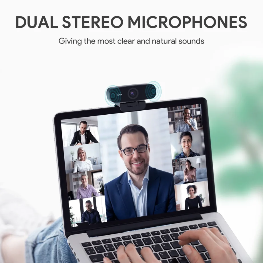 Aukey Full HD 1080p Streaming Webcam with Dual Stereo Microphones
