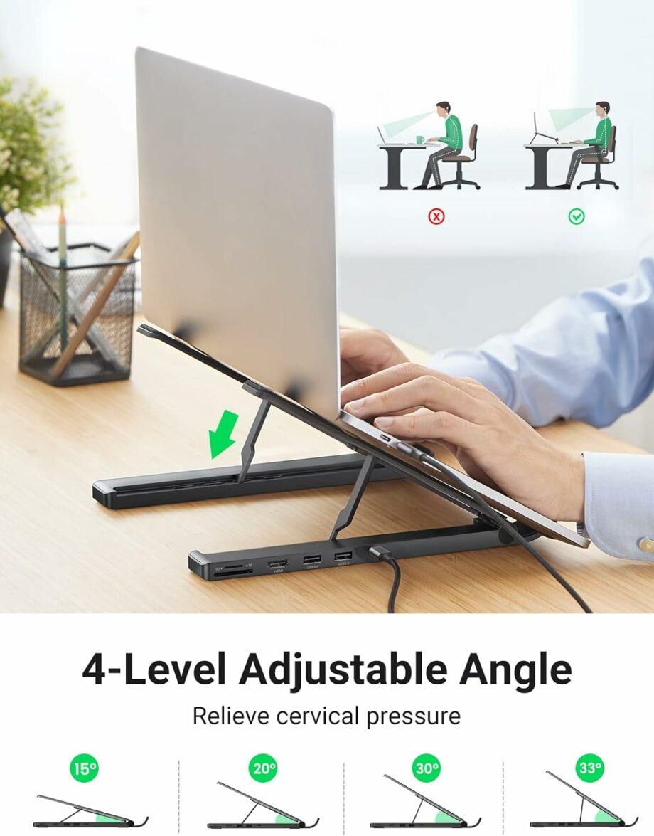 UGREEN 5-In-1 Laptop Stand Docking Station